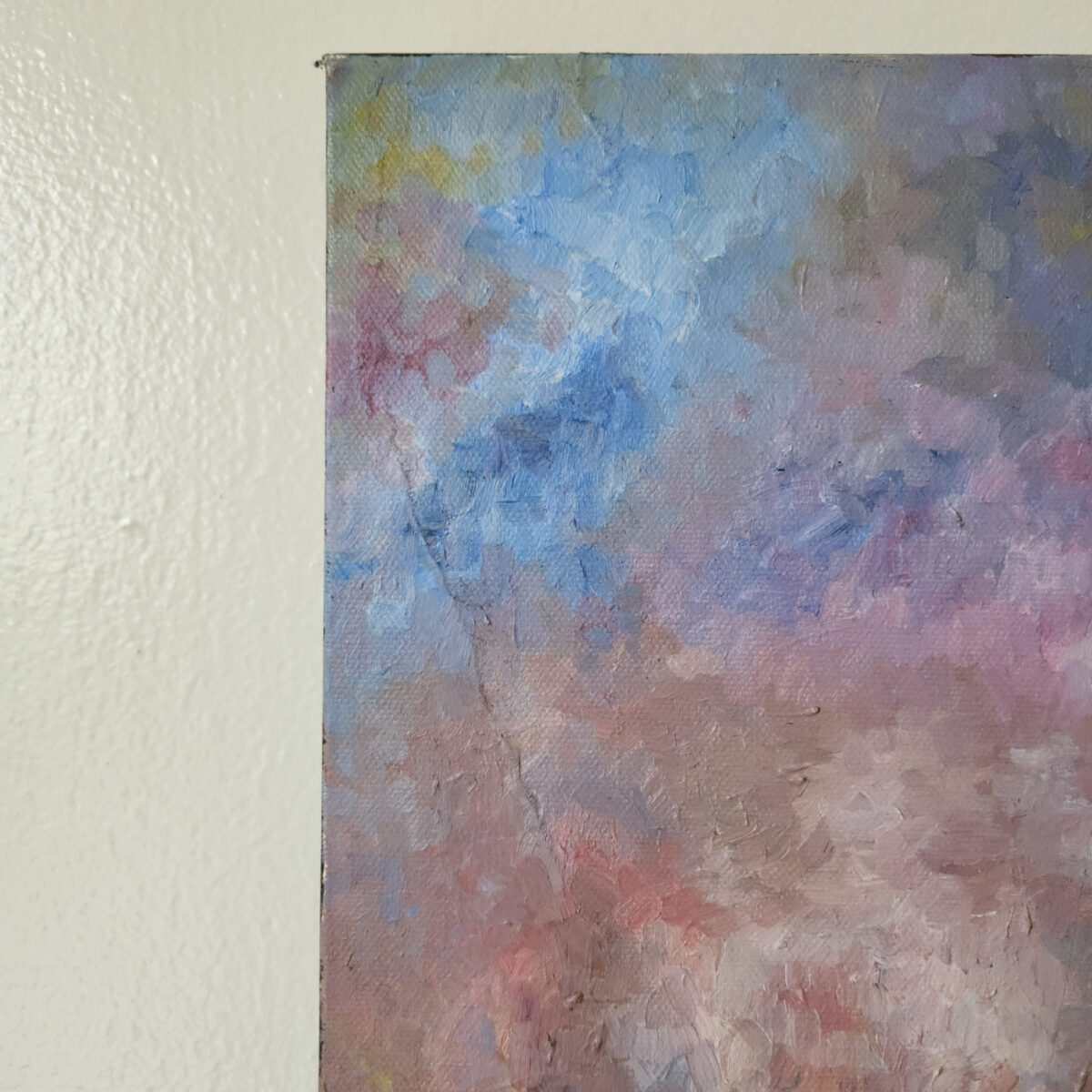 Symphony of Lights is a vibrant, intricate, mixed media piece that is comprised of acrylic paint, ink, and oil paint on canvas. The canvas measures 16″ x 40″.