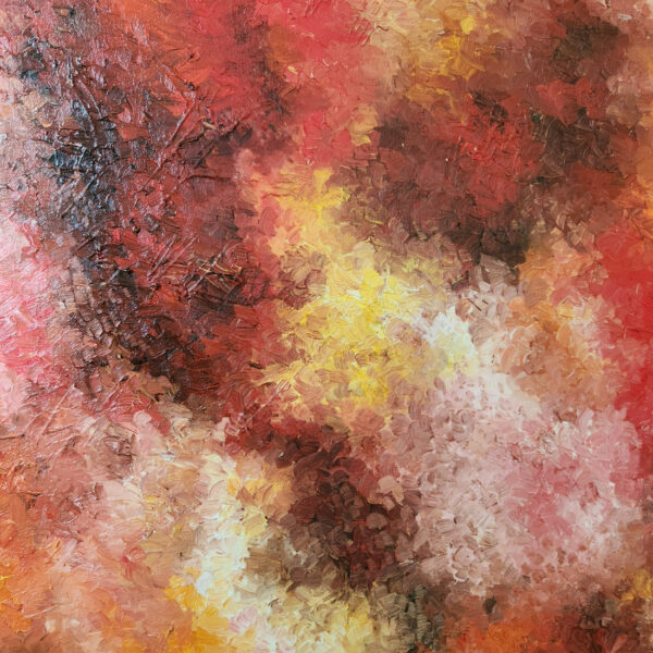 A highly detailed and saturated oil painting, “October” measures 30″ x 40″.